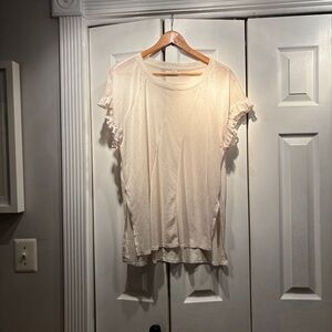 Free People Sheer Ruffle Sleeve Top